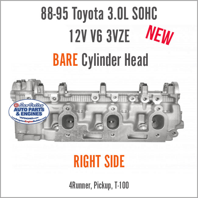 88-95 Toyota 4Runner Pickup 3.0L SOHC 12V V6 RIGHT 3VZE BARE New Cylinder Head. port