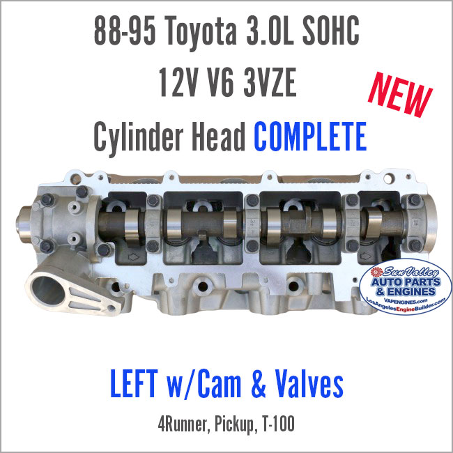 88-95 Toyota 3.0L SOHC 12V V6 LEFT 3VZE New Cylinder Head Complete w/Cam and Valves.