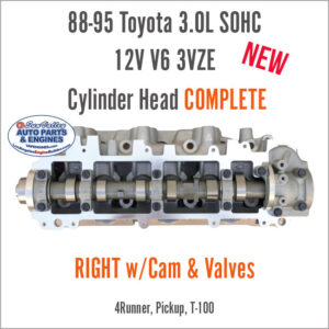 88-95 Toyota 3.0L SOHC 12V V6 RIGHT 3VZE New Cylinder Head Complete w/Cam and Valves. Back