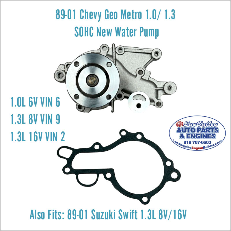 89-01 Chevy Geo Metro 1.0 1.3 Water Pump