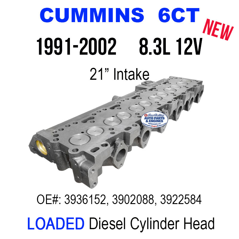 91-02 Cummins 8.3 6CT Loaded New Diesel Head 21" Intake - Image 7