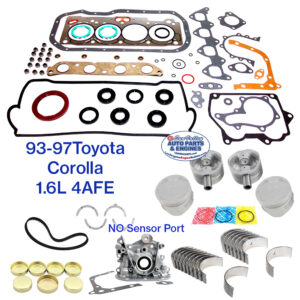 93-97 Toyota Corolla 1.6L 4AFE Engine Rebuild Kit. No Sensor port