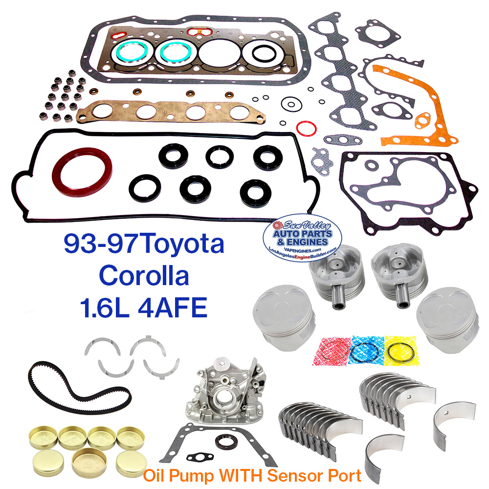 93-97 Toyota Corolla 1.6L 4AFE Engine Rebuild Kit
