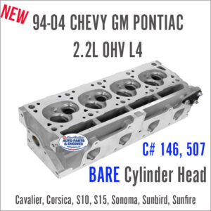 94-04 Chevy GM Pontiac 2.2L OHV L4 BARE New Cylinder Head. C# 146, 507. angle
