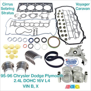 95-96 Dodge Chrysler Plymouth 2.4L DOHC 16V L4 Engine Rebuild Kit