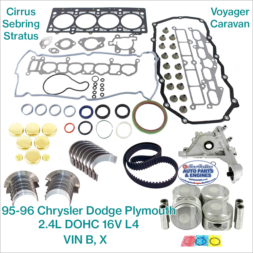 95-96 Dodge Chrysler Plymouth 2.4L DOHC 16V L4 Engine Rebuild Kit
