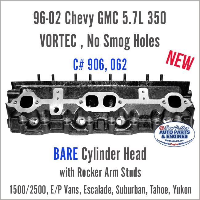 96-02 Chevy GMC 5.7 350 VORTEC Cylinder Head 906 062 - Image 5