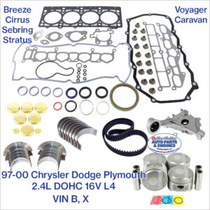 97-00 Dodge Chrysler Plymouth 2.4L DOHC 16V L4 Engine Rebuild Kit
