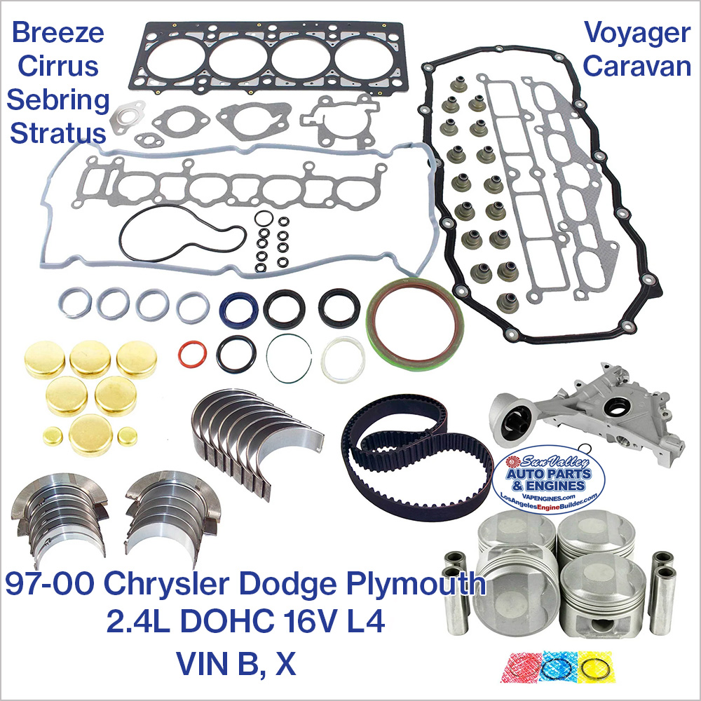 97-00 Dodge Chrysler Plymouth 2.4L DOHC 16V L4 Engine Rebuild Kit