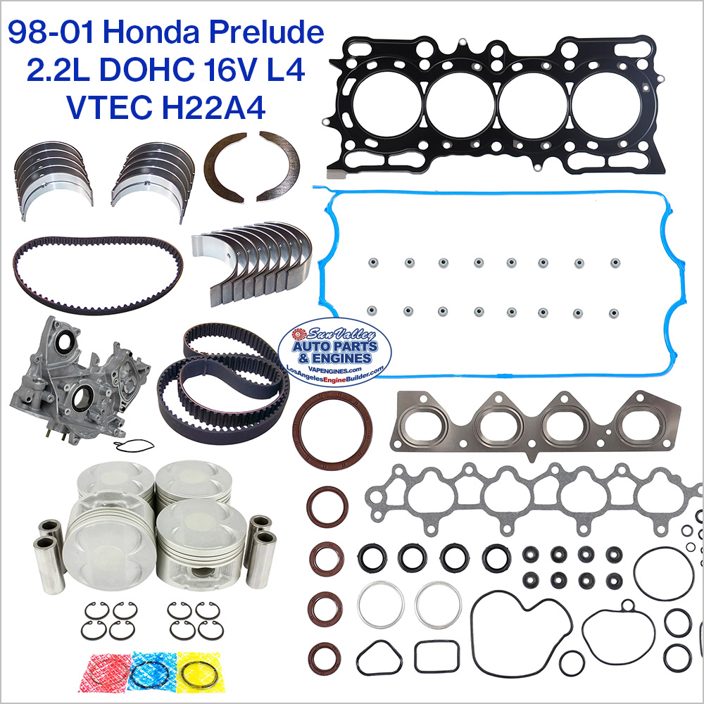 98-01 Honda Prelude 2.2 DOHC 16V L4 VTEC Engine Rebuild Kit, H22A4