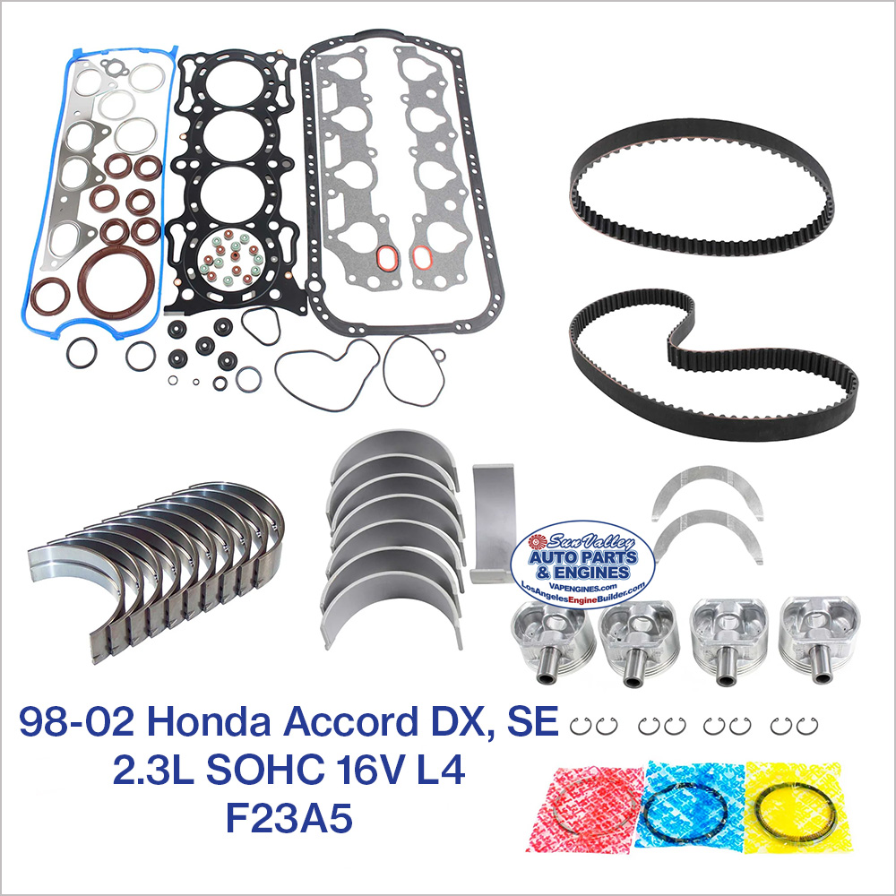 98-02 Honda Accord DX, SE 2.3 SOHC 16V L4 Engine Rebuild Kit, F23A5