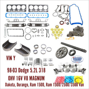 98-03 Dodge 5.2L 318 OHV 16V V8 Magnum Engine Kit