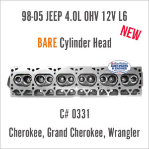 98-05 Jeep 4.0L OHV 12 L6 Bare New Cylinder head. C# 0331. Face