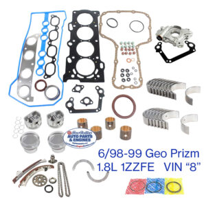 6/98-99 Geo Prizm 1.8L 1ZZ Engine Rebuild Kit