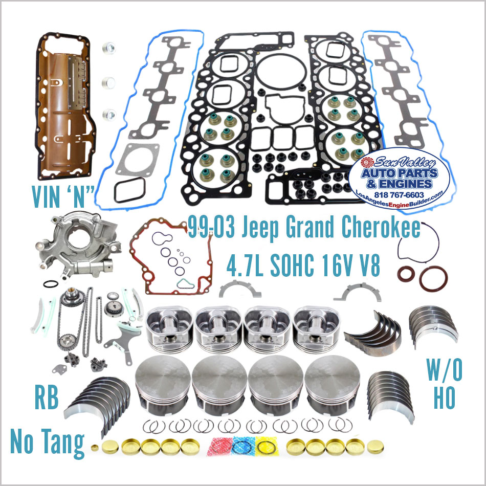 99-03 Jeep Grand Cherokee 4.7L V8 Master Engine Rebuild Kit