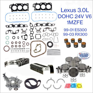99-03 Lexus 3.0L DOHC 24V V6 1MZFE Engine Rebuild Kit for ES300, RX300