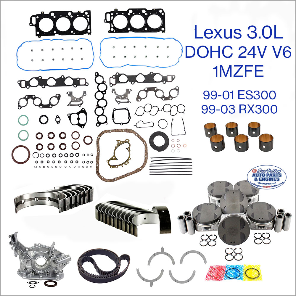99-03 Lexus 3.0L DOHC 24V V6 1MZFE Engine Rebuild Kit for ES300, RX300