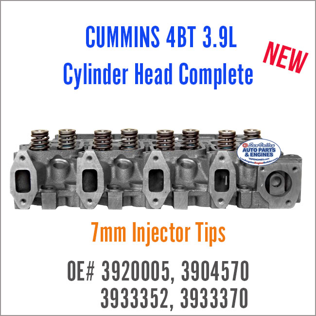 Cummins 4BT 3.9L Cylinder Head Complete w/Valves 3920005. Ports