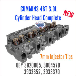 Cummins 4BT 3.9L Cylinder Head Complete w/Valves 3920005. Port angle