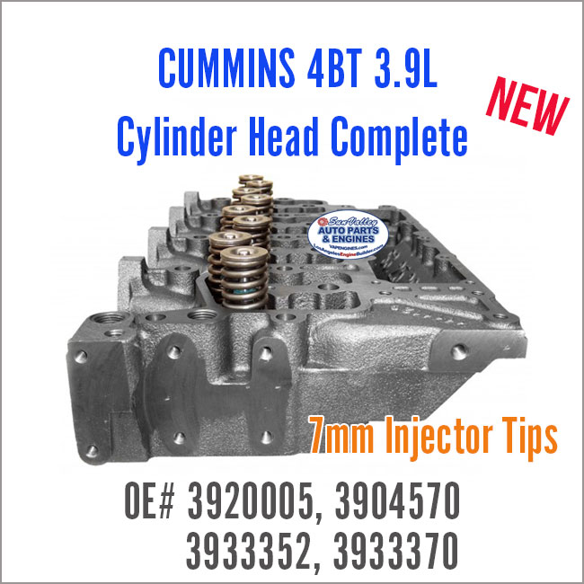 Cummins 4BT 3.9L Cylinder Head Complete w/Valves 3920005. End