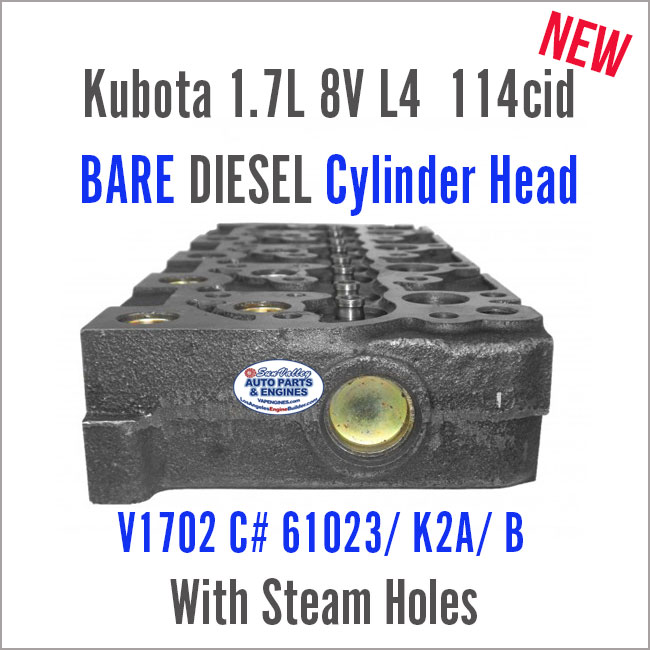 Kubota 1.4L L4 114cid V1702 BARE Diesel Cylinder Head. C# 61023