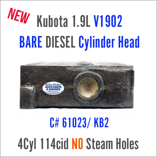 Kubota 1.9L V1902 KB2 BARE Diesel Cylinder Head 61023. No steam holes. end 2