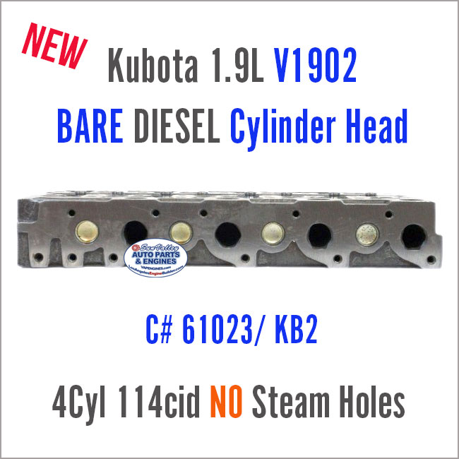 New Kubota V1902 1.9L 4 Cyl BARE Cylinder Head W/O Steam Holes - Image 4
