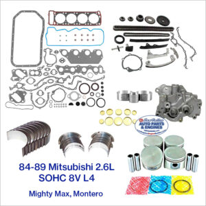 84-89 Mitsubishi 2.6L SOHC 8V G54B Engine Rebuild Kit. Exc Turbo