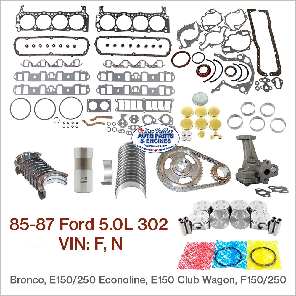 85-87 Ford 5.0 302 V8 Engine Rebuild Kit. VIN: F, N