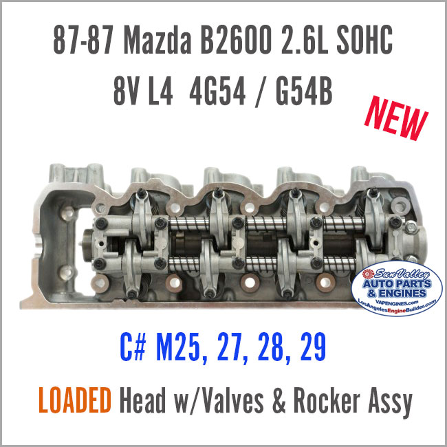 87-88 Mazda B2600 2.6 SOHC 8V L4 Loaded Cylinder Head 4G54/ G54B RWD. Back