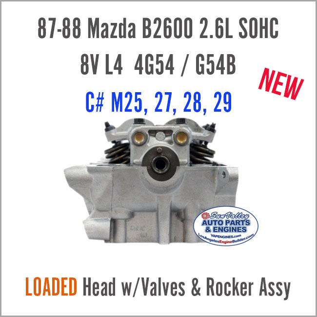 87-88 Mazda B2600 2.6 SOHC 8V L4 Loaded Cylinder Head 4G54/ G54B RWD. End