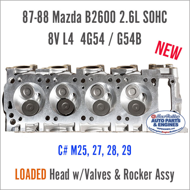 87-88 Mazda B2600 2.6 SOHC 8V L4 Loaded Cylinder Head 4G54/ G54B RWD. FAce