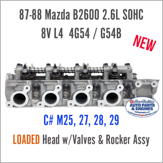 87-88 Mazda B2600 2.6 SOHC 8V L4 Loaded Cylinder Head 4G54/ G54B RWD. Ports