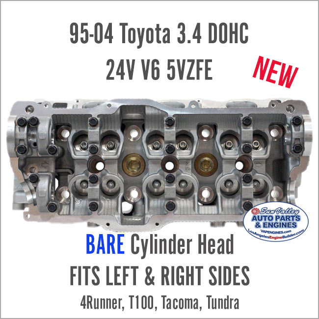 95-04 Toyota 3.4 24V V6 5VZFE Bare Cylinder Head. Left/Right
