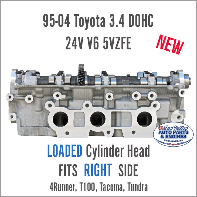 95-04 Toyota 4Runner Tacoma Tundra 3.4 V6 5VZ Loaded Cylinder Head RIGHT - Image 2