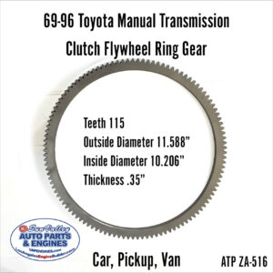 69-96 Toyota Manual Transmission Flywheel Ring Gear 115 teeth, ATP ZA516