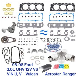 96-98 Ford Aero Ranger 3.0L V6 Engine Rebuild Kit