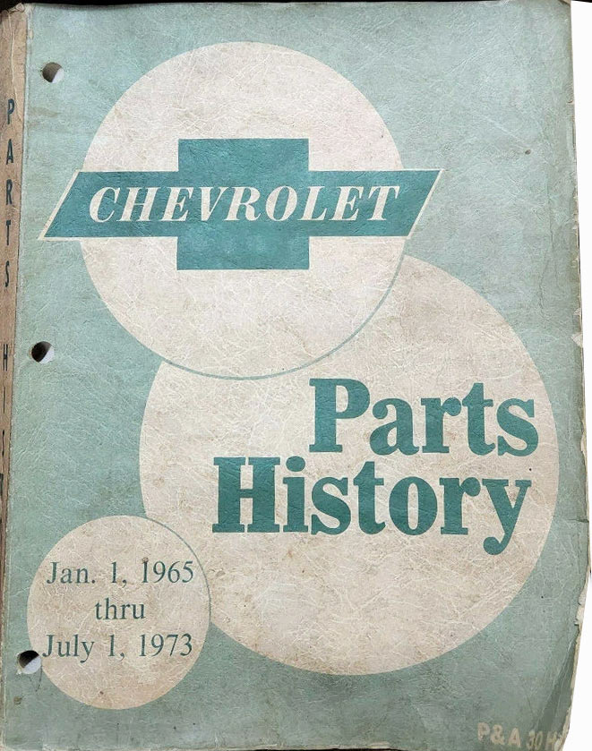 Chevrolet Parts History Book Cover 65-73 P&A 30H Chevrolet Parts History Book Cover 65-73 P&A 30H