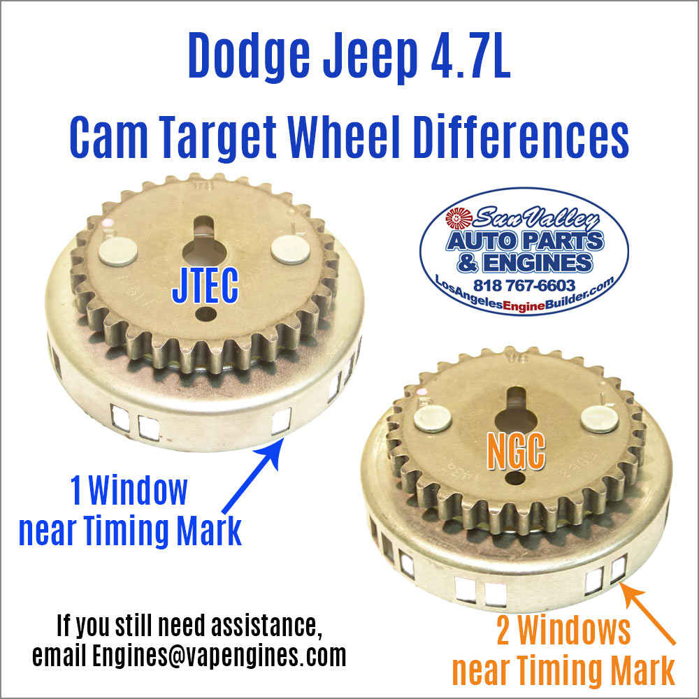 Dodge Jeep Ram 4.7L Cam Target Wheel Differences JTEC NGC Dodge Jeep Ram 4.7L Cam Target Wheel Differences JTEC NGC