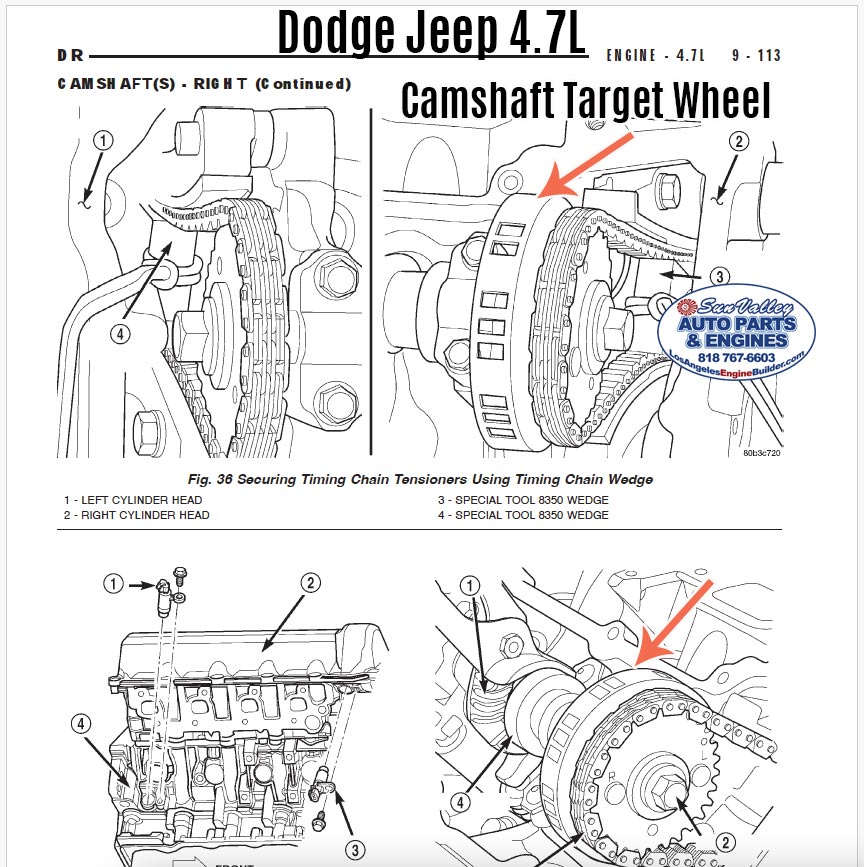 Dodge Jeep 4.7 Camshaft Target Wheel Location Dodge Jeep 4.7 Camshaft Target Wheel Location