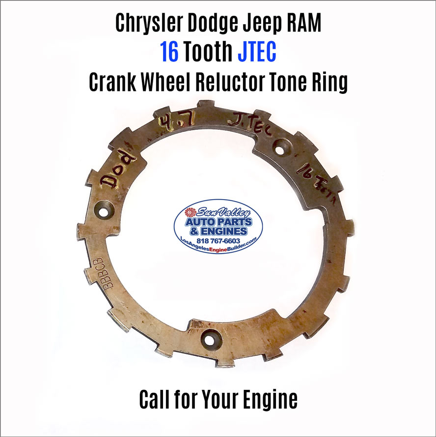 Sample 16 Tooth JTEC Dodge Jeep 4.7 Crank Wheel Tone Ring Sample 16 Tooth JTEC Dodge Jeep 4.7 Crank Wheel Tone Ring