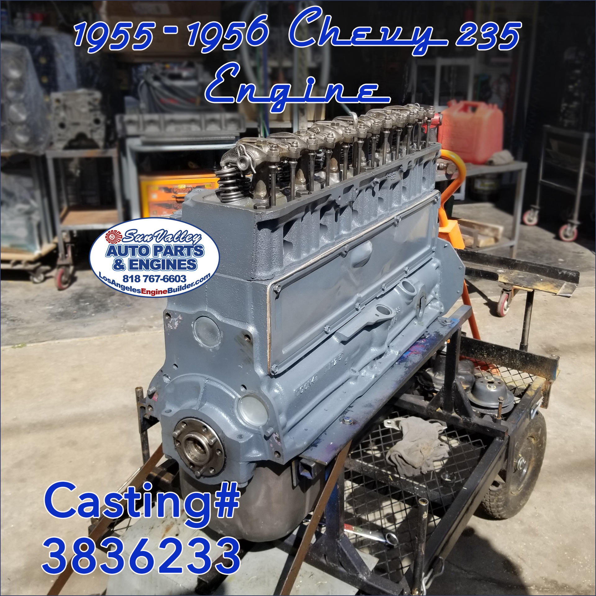 1955-56 GM Chevy 235 Engine Angled view 3836233 1955-56 GM Chevy 235 Engine Angled view 3836233