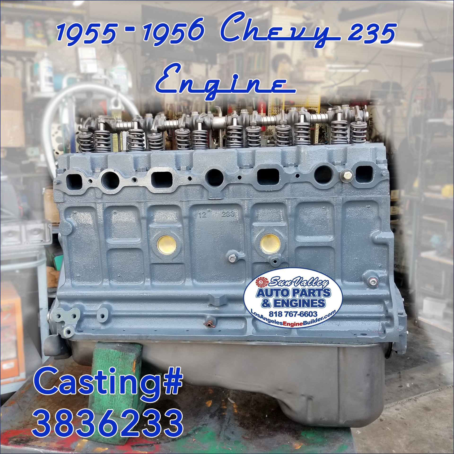1955-56 GM Chevy 235 Engine Port sd 3836233 1955-56 GM Chevy 235 Engine Port sd 3836233