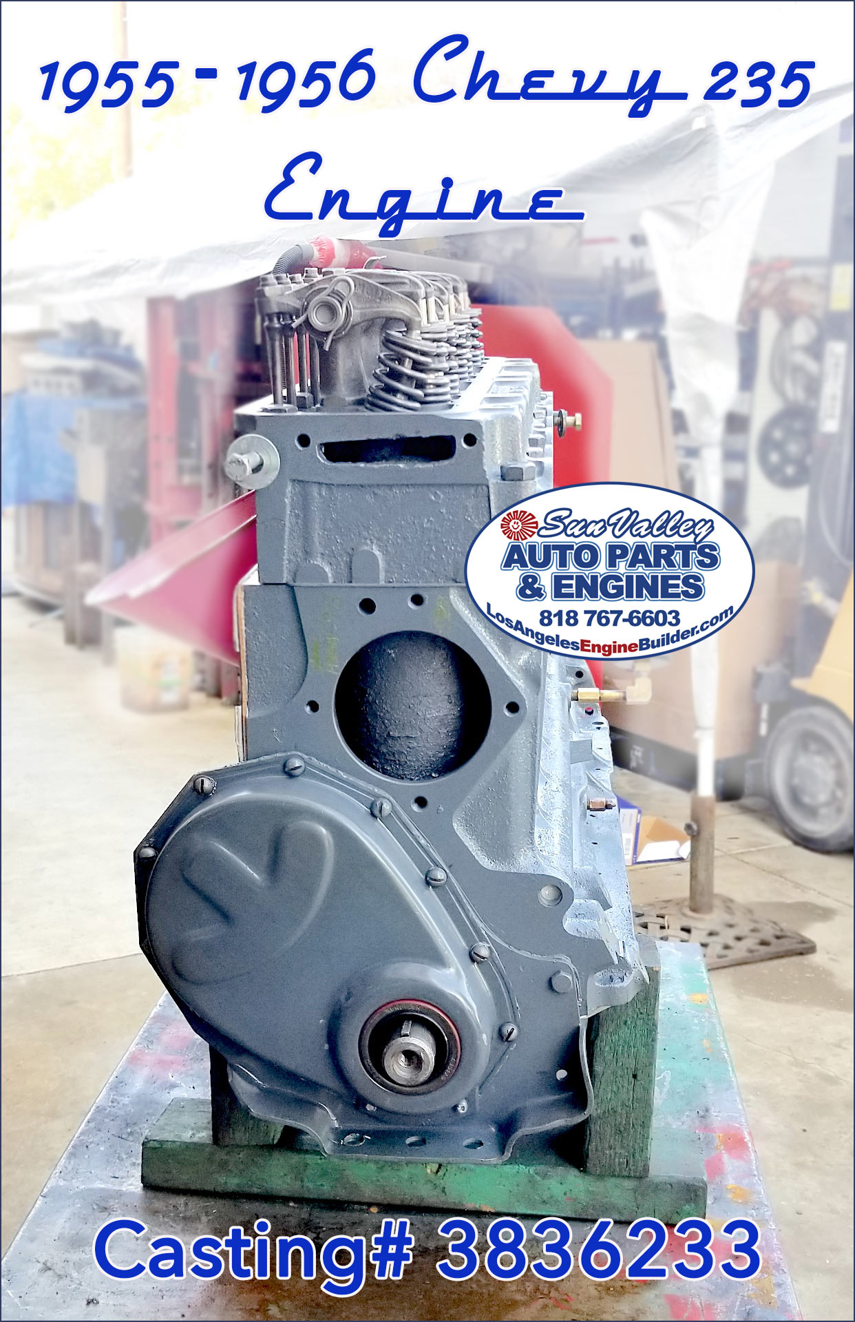 1955-56 GM Chevy 235 Engine Timing Cover Water Pump end 3836233 1955-56 GM Chevy 235 Engine Timing Cover Water Pump end 3836233