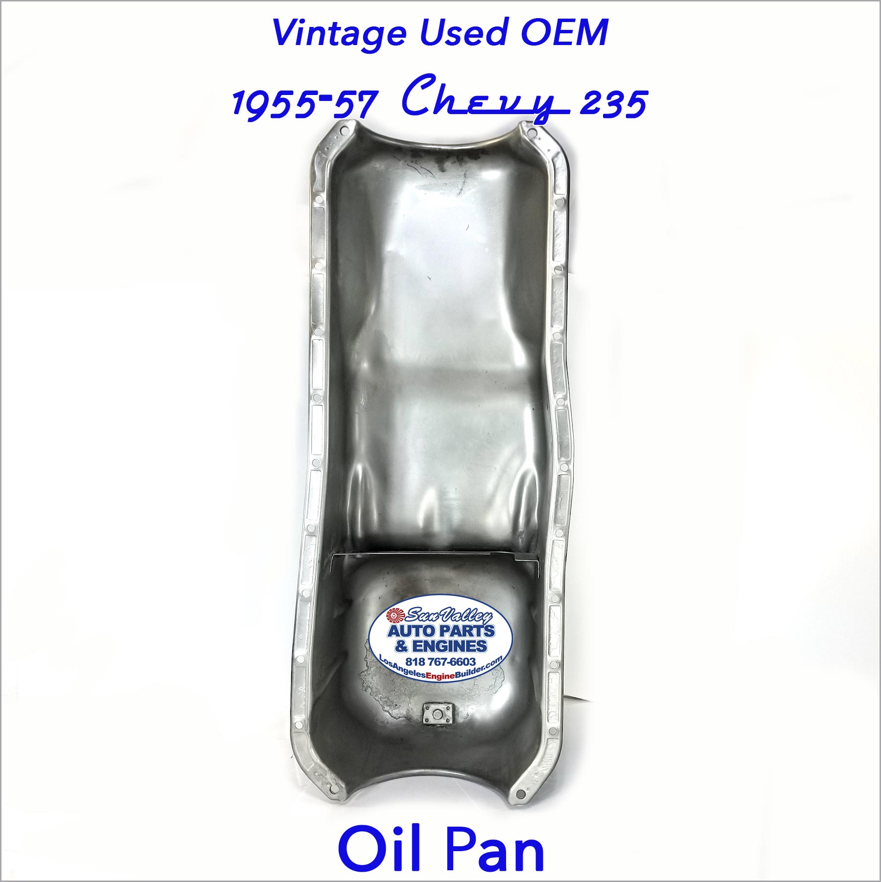 Vintage Used OEM 55-57 Chevy 235 Oil Pan Vertical inner