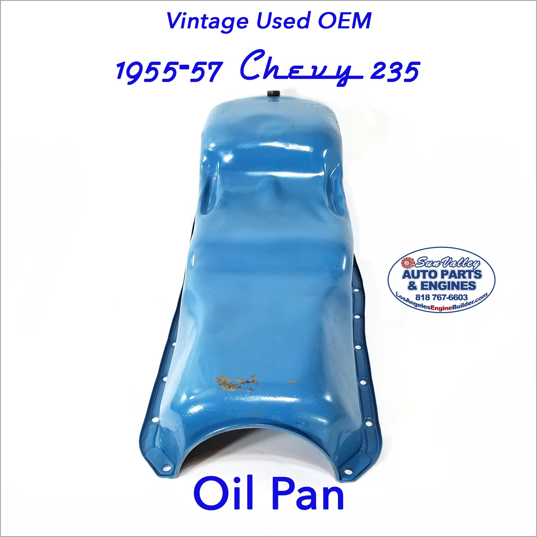 Vintage Used OEM 55-57 Chevy 235 Oil Pan outer short to long