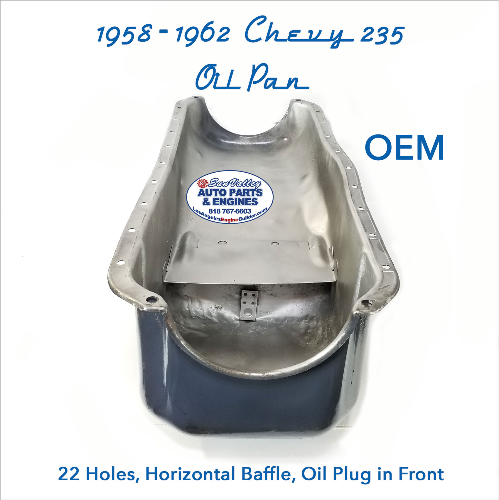 1958-62 GM Chevy 235 Oil Pan under long view