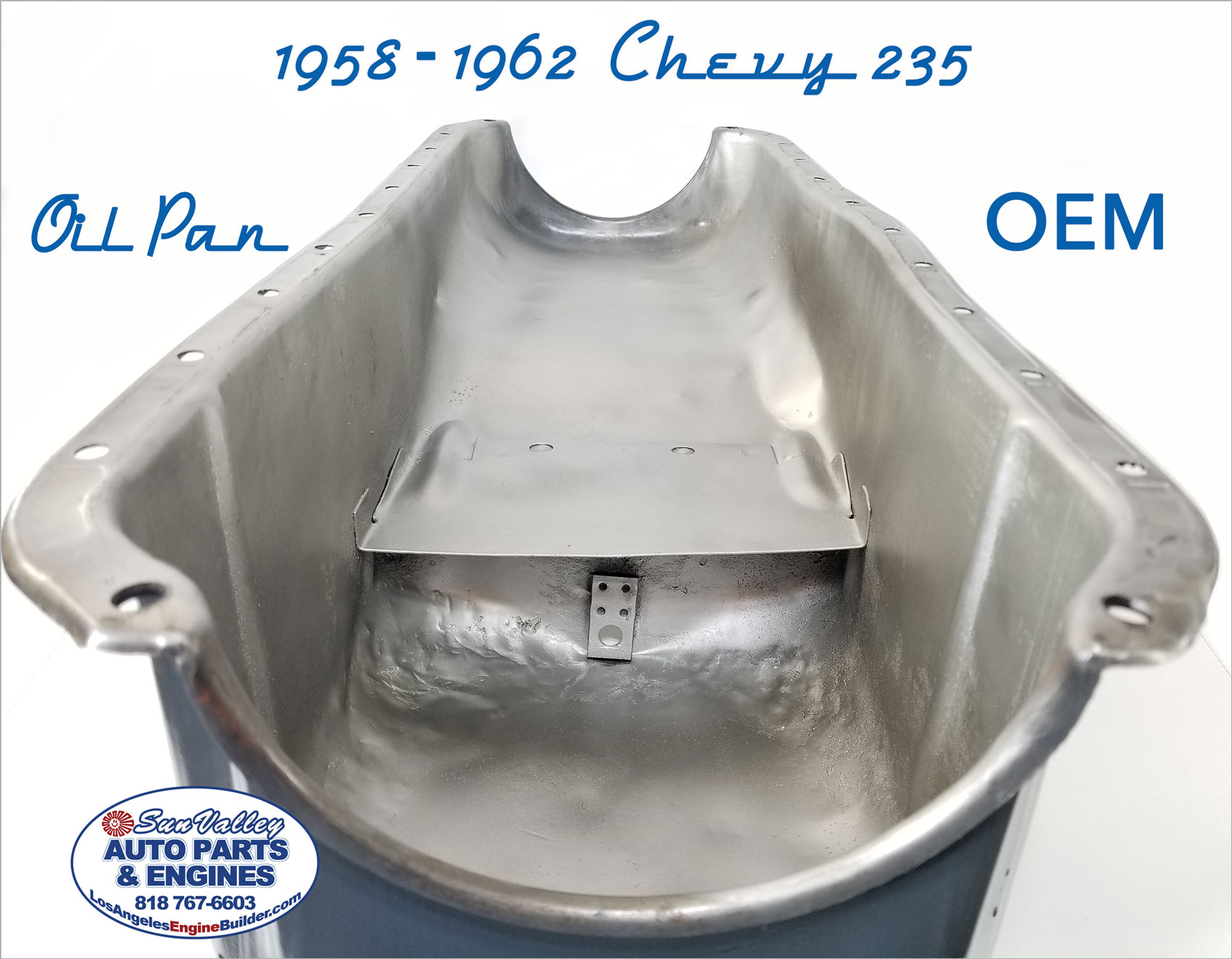 1958-62 GM Chevy 235 Oil Pan inside