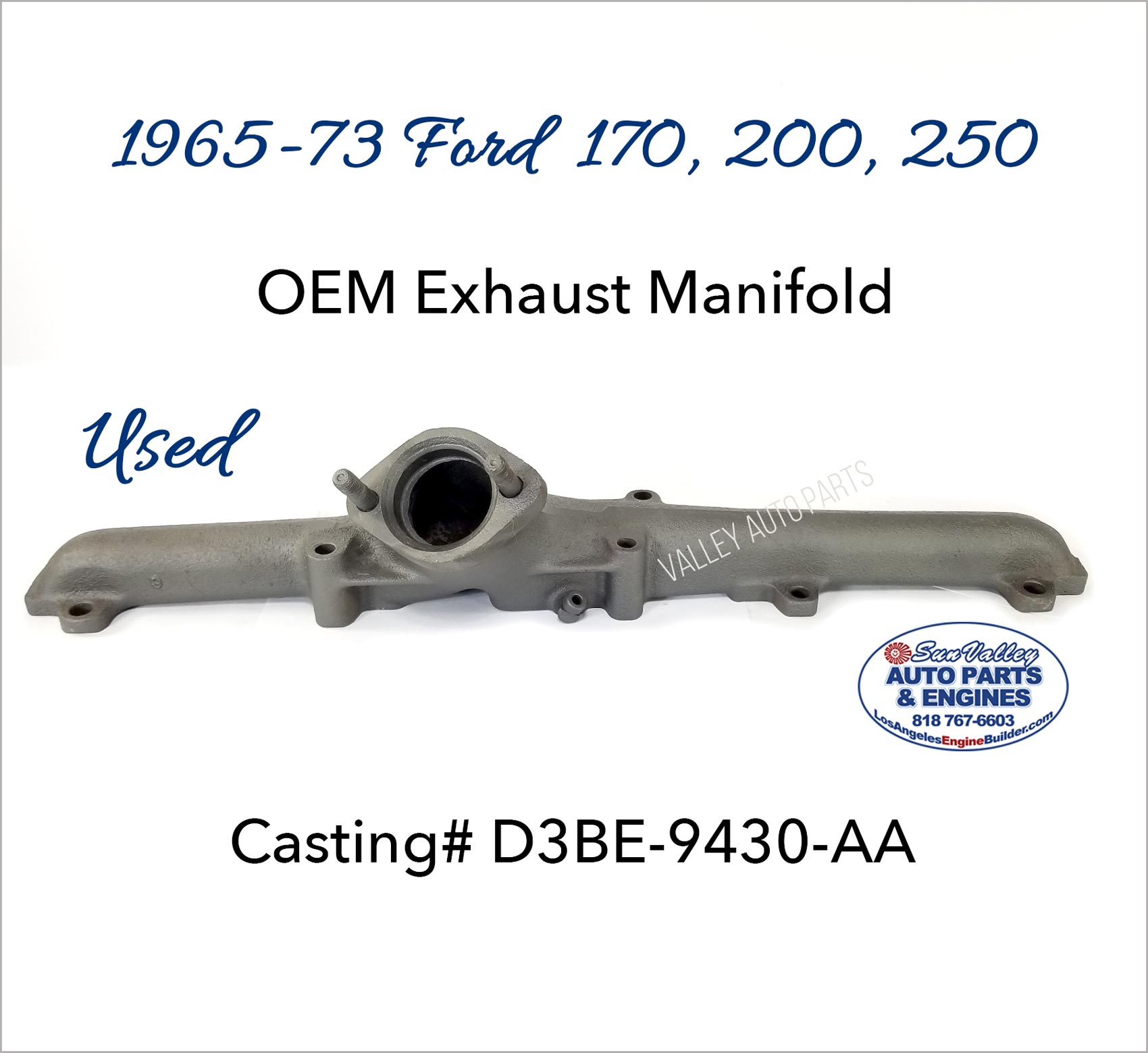 65-73 Ford 170, 200, 250 Exhaust Manifold D3BE-9430