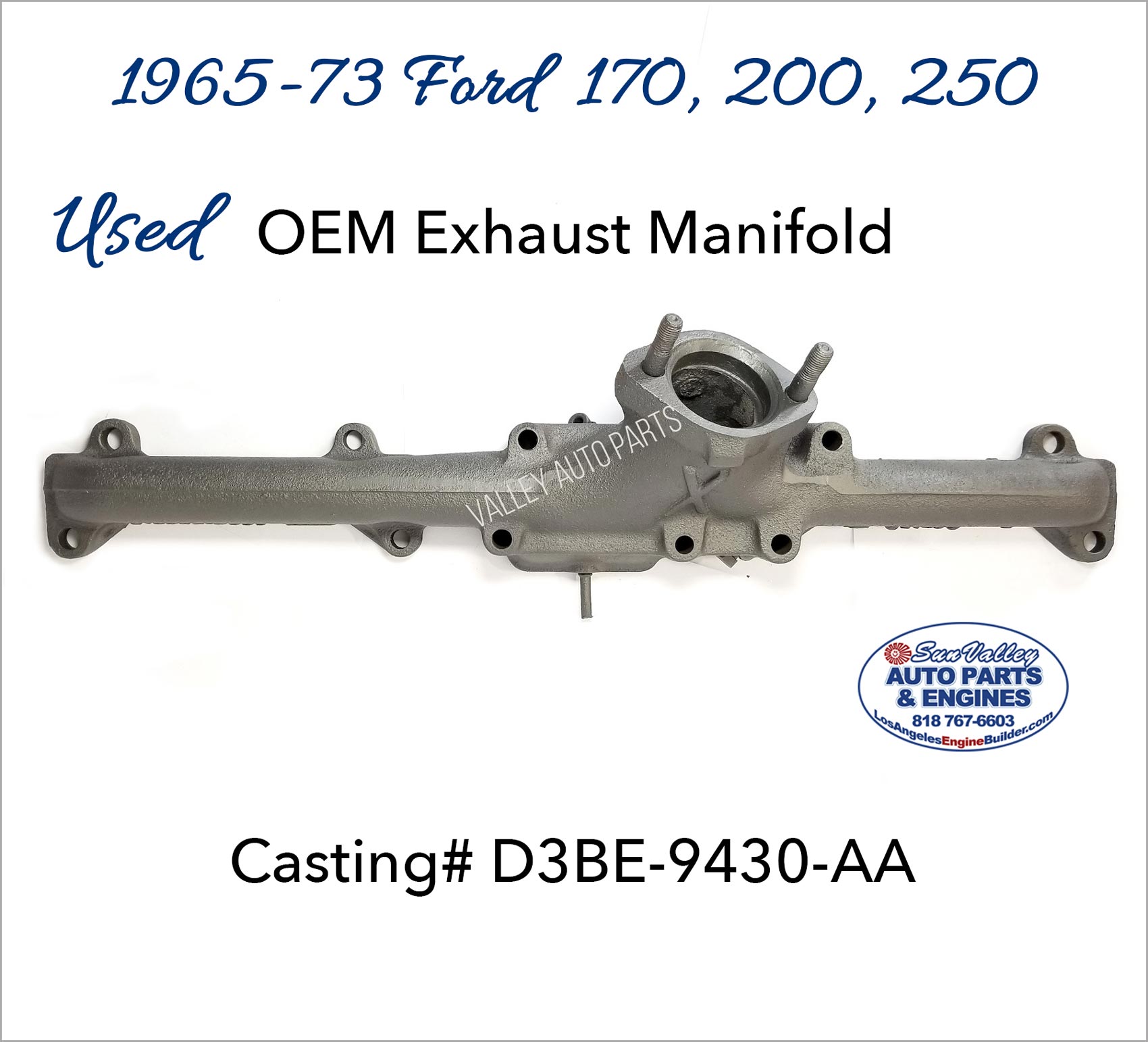 Front 65-73 Ford 170, 200, 250 Exhaust Manifold D3BE-9430